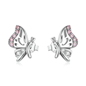 woemiya 925 Sterling Silver Delicate Butterfly Stud Earrings