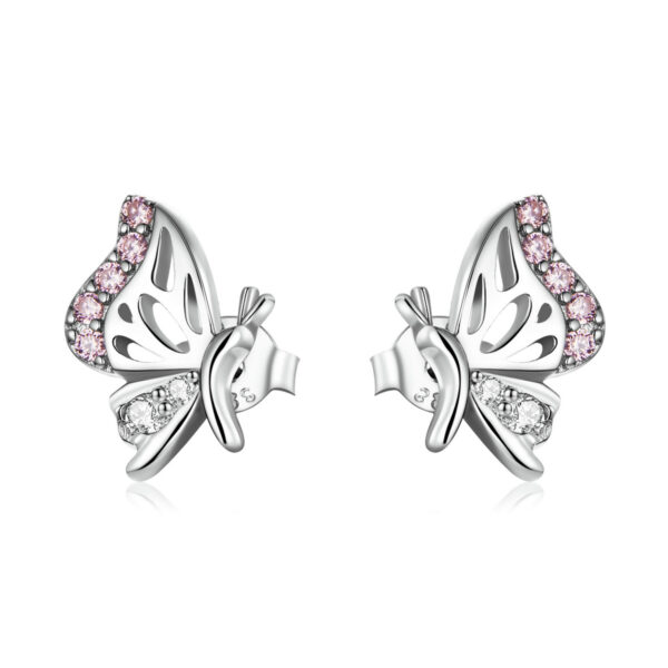 woemiya 925 Sterling Silver Delicate Butterfly Stud Earrings