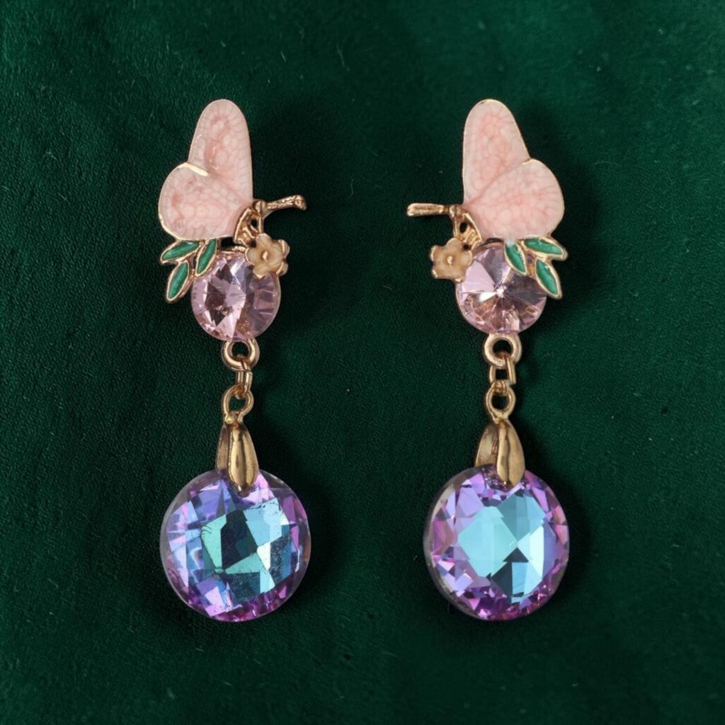 Butterfly Crystal Butterfly Catcher Earring