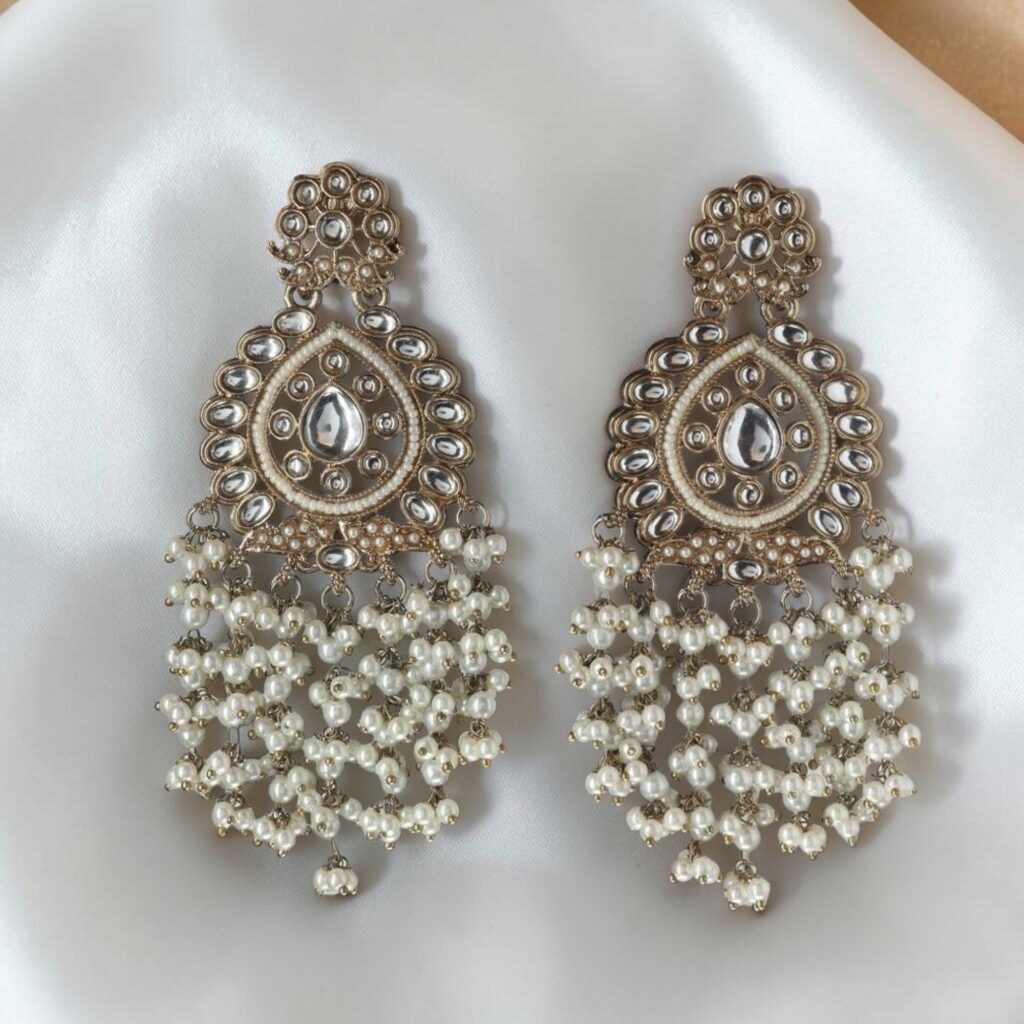 Premium Polki Style Chandbali Earrings for Women