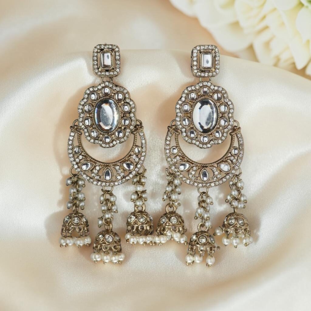 Premium Polki Style Chandbali Earrings
